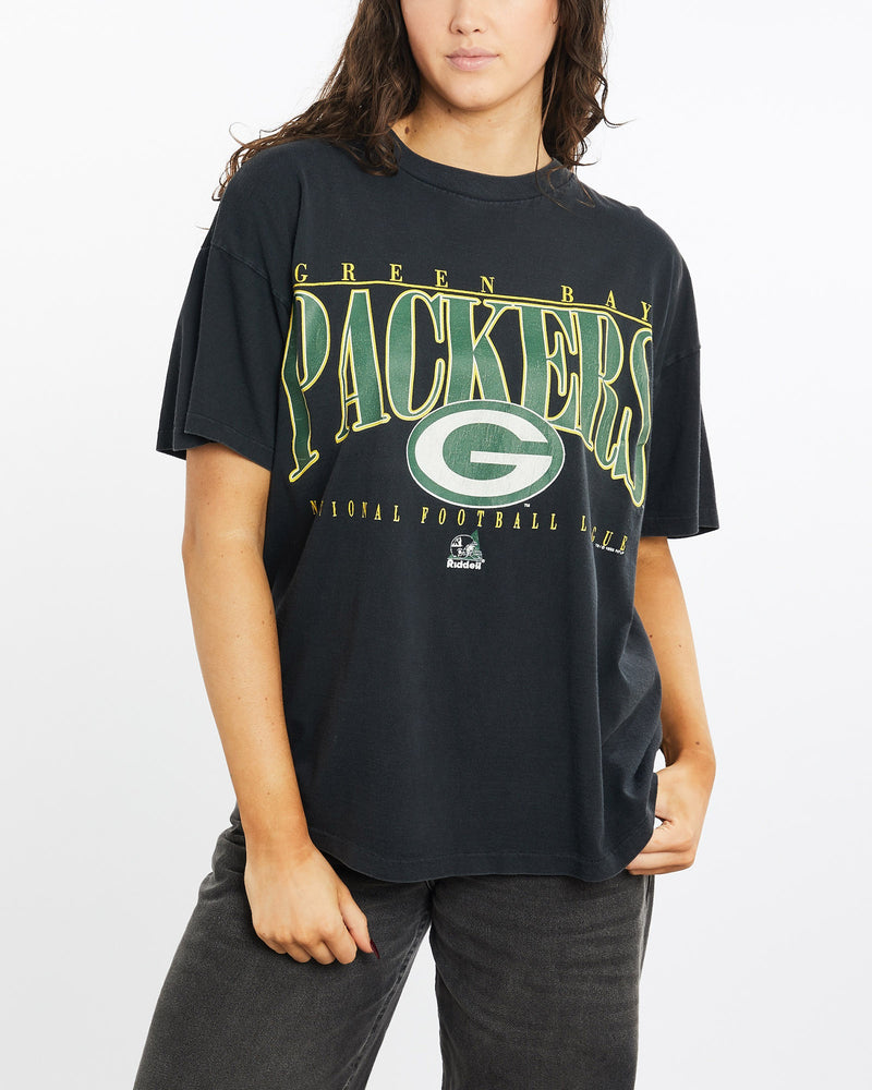 Vintage, 1996, NFL, Green, Bay, Packers, Tee, The Real Deal, size medium, colour Black, newtown, sydney, australia, thrift store, opshop, preloved, secondhand, sustainable, retro, antique, 70s, 80s, 90s, 2000s, 00s, fashion, clothing, streetwear, trendy, garment, style, boutique, store, shop, archive, sale, cheap, best, top, T-Shirts