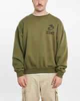 Vintage 90s United States Marine Corps 'USMC' Sweatshirt <br>L , The Real Deal , newtown, sydney, australia, thrift store, opshop, preloved, secondhand, sustainable, retro, antique, 70s, 80s, 90s, 2000s, 00s, fashion, clothing, streetwear, trendy, garment, style, boutique, store, shop, archive, sale, cheap, best, top