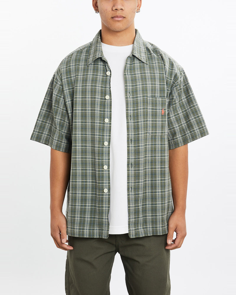 Vintage, 90s, Polo, Ralph, Lauren, Short, Sleeve, Button, Up, Shirt, The Real Deal, size large, colour Green, newtown, sydney, australia, thrift store, opshop, preloved, secondhand, sustainable, retro, antique, 70s, 80s, 90s, 2000s, 00s, fashion, clothing, streetwear, trendy, garment, style, boutique, store, shop, archive, sale, cheap, best, top, Shirts