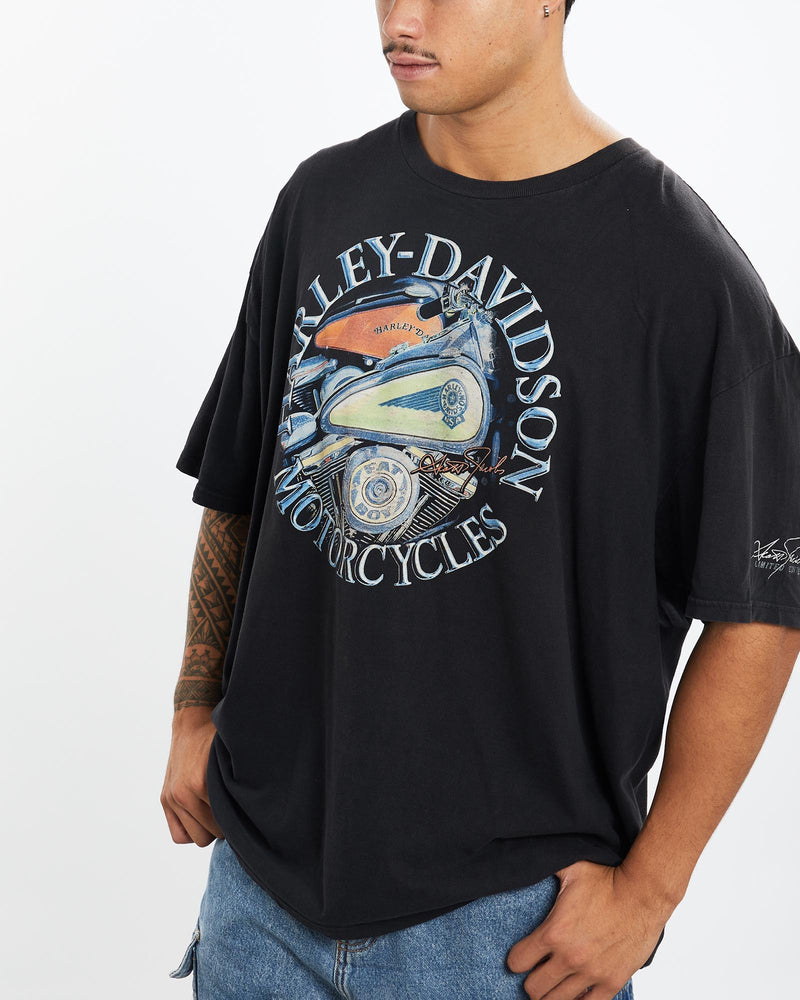 Vintage, 90s, Harley, Davidson, Tee, The Real Deal, size extra large, colour Black, newtown, sydney, australia, thrift store, opshop, preloved, secondhand, sustainable, retro, antique, 70s, 80s, 90s, 2000s, 00s, fashion, clothing, streetwear, trendy, garment, style, boutique, store, shop, archive, sale, cheap, best, top, T-Shirts