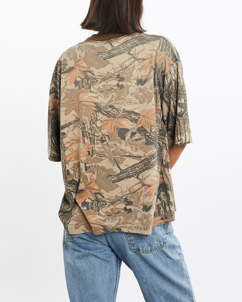 Vintage, 90s, Realtree, Camo, Tee, The Real Deal, size small, colour Brown, newtown, sydney, australia, thrift store, opshop, preloved, secondhand, sustainable, retro, antique, 70s, 80s, 90s, 2000s, 00s, fashion, clothing, streetwear, trendy, garment, style, boutique, store, shop, archive, sale, cheap, best, top, T-Shirts