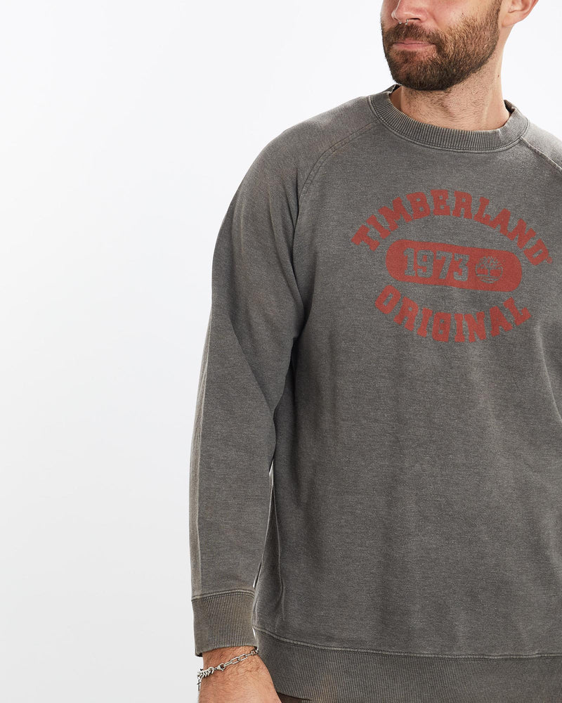 Vintage, 90s, Timberland, Sweatshirt, The Real Deal, size extra large, colour Grey, newtown, sydney, australia, thrift store, opshop, preloved, secondhand, sustainable, retro, antique, 70s, 80s, 90s, 2000s, 00s, fashion, clothing, streetwear, trendy, garment, style, boutique, store, shop, archive, sale, cheap, best, top, Sweats and hoodies