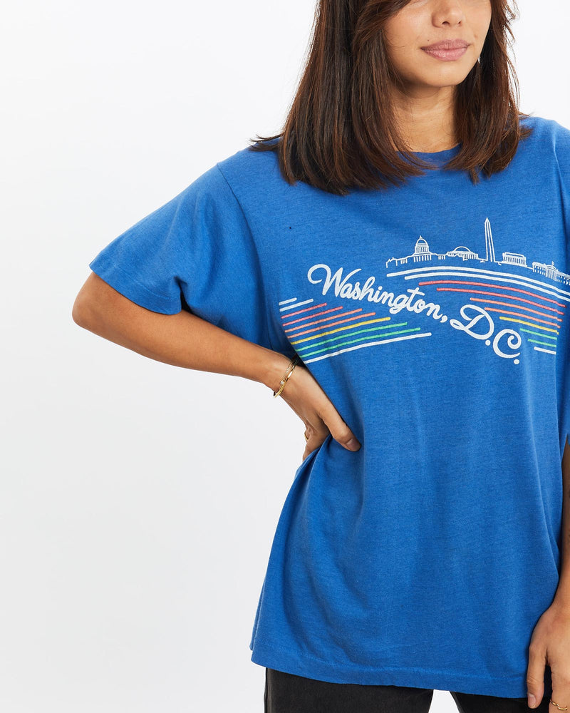 Vintage, 80s, Washington,, D.C., Tee, The Real Deal, size extra small, colour Black, newtown, sydney, australia, thrift store, opshop, preloved, secondhand, sustainable, retro, antique, 70s, 80s, 90s, 2000s, 00s, fashion, clothing, streetwear, trendy, garment, style, boutique, store, shop, archive, sale, cheap, best, top, T-Shirts