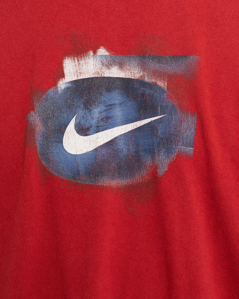 Vintage, Nike, Long, Sleeve, Tee, The Real Deal, size extra large, colour Red, newtown, sydney, australia, thrift store, opshop, preloved, secondhand, sustainable, retro, antique, 70s, 80s, 90s, 2000s, 00s, fashion, clothing, streetwear, trendy, garment, style, boutique, store, shop, archive, sale, cheap, best, top, T-Shirts