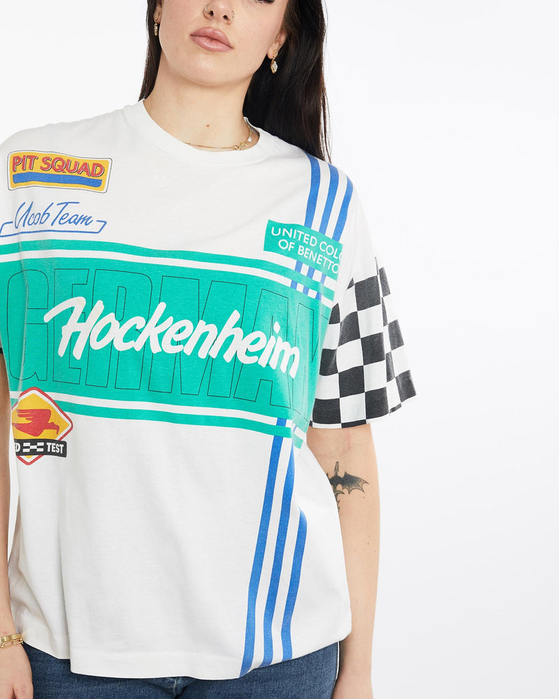 Vintage, 90s, United, Colors, of, Benetton, Racing, Tee, The Real Deal, size medium, colour Multicolour, newtown, sydney, australia, thrift store, opshop, preloved, secondhand, sustainable, retro, antique, 70s, 80s, 90s, 2000s, 00s, fashion, clothing, streetwear, trendy, garment, style, boutique, store, shop, archive, sale, cheap, best, top, T-Shirts