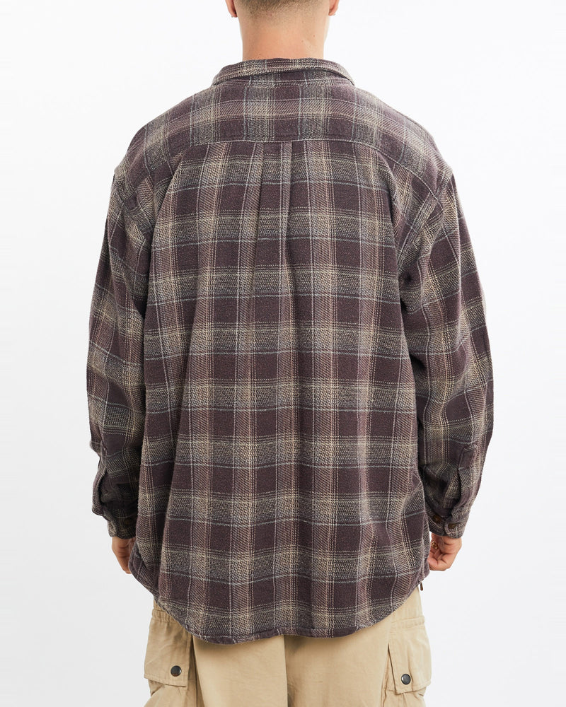 Vintage, Five, Brother, Flannelette, Button, Up, Shirt, The Real Deal, size large, colour Purple, newtown, sydney, australia, thrift store, opshop, preloved, secondhand, sustainable, retro, antique, 70s, 80s, 90s, 2000s, 00s, fashion, clothing, streetwear, trendy, garment, style, boutique, store, shop, archive, sale, cheap, best, top, Shirts