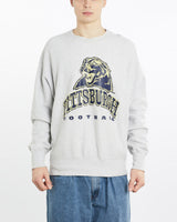 Vintage, NCAA, Pittsburgh, Panthers, Sweatshirt, The Real Deal, size extra large, colour Grey, newtown, sydney, australia, thrift store, opshop, preloved, secondhand, sustainable, retro, antique, 70s, 80s, 90s, 2000s, 00s, fashion, clothing, streetwear, trendy, garment, style, boutique, store, shop, archive, sale, cheap, best, top, Sweats and hoodies