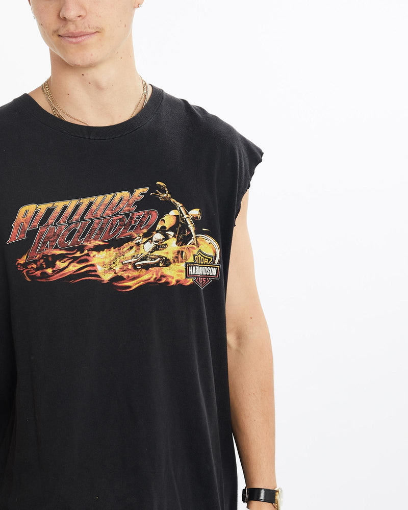 Vintage, Harley, Davidson, Tank, The Real Deal, size extra large, colour Black, newtown, sydney, australia, thrift store, opshop, preloved, secondhand, sustainable, retro, antique, 70s, 80s, 90s, 2000s, 00s, fashion, clothing, streetwear, trendy, garment, style, boutique, store, shop, archive, sale, cheap, best, top, T-Shirts