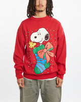 Vintage 90s Snoopy Christmas Sweatshirt <br>L , The Real Deal , newtown, sydney, australia, thrift store, opshop, preloved, secondhand, sustainable, retro, antique, 70s, 80s, 90s, 2000s, 00s, fashion, clothing, streetwear, trendy, garment, style, boutique, store, shop, archive, sale, cheap, best, top