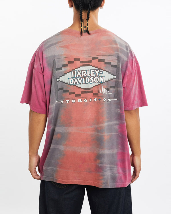 Vintage, 1995, Harley, Davidson, Sturgis, Motorcycle, Rally, Tie, Dye, Tee, The Real Deal, size extra large, colour Multicolour, newtown, sydney, australia, thrift store, opshop, preloved, secondhand, sustainable, retro, antique, 70s, 80s, 90s, 2000s, 00s, fashion, clothing, streetwear, trendy, garment, style, boutique, store, shop, archive, sale, cheap, best, top, T-Shirts