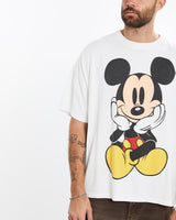 Vintage, 90s, Disney, Mickey, Mouse, Tee, The Real Deal, size extra large, colour White, newtown, sydney, australia, thrift store, opshop, preloved, secondhand, sustainable, retro, antique, 70s, 80s, 90s, 2000s, 00s, fashion, clothing, streetwear, trendy, garment, style, boutique, store, shop, archive, sale, cheap, best, top, T-Shirts