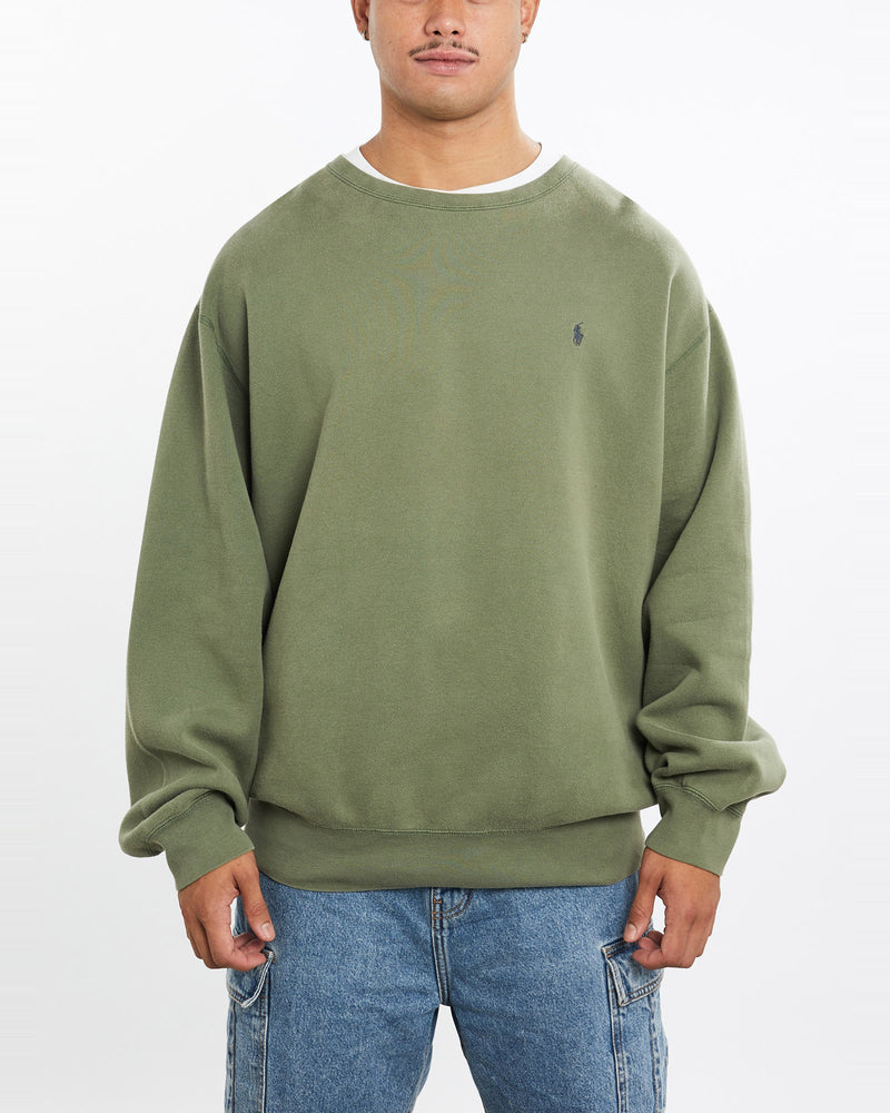 Vintage, 90s, Polo, Ralph, Lauren, Sweatshirt, The Real Deal, size extra large, colour Green, newtown, sydney, australia, thrift store, opshop, preloved, secondhand, sustainable, retro, antique, 70s, 80s, 90s, 2000s, 00s, fashion, clothing, streetwear, trendy, garment, style, boutique, store, shop, archive, sale, cheap, best, top, Sweats and hoodies