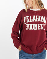 Vintage, 90s, NCAA, Oklahoma, Sooners, Sweatshirt, The Real Deal, size medium, colour Burgundy, newtown, sydney, australia, thrift store, opshop, preloved, secondhand, sustainable, retro, antique, 70s, 80s, 90s, 2000s, 00s, fashion, clothing, streetwear, trendy, garment, style, boutique, store, shop, archive, sale, cheap, best, top, Sweats and hoodies