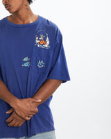 Vintage, 90s, Disney, Goofy, Tee, The Real Deal, size large, colour Blue, newtown, sydney, australia, thrift store, opshop, preloved, secondhand, sustainable, retro, antique, 70s, 80s, 90s, 2000s, 00s, fashion, clothing, streetwear, trendy, garment, style, boutique, store, shop, archive, sale, cheap, best, top, T-Shirts