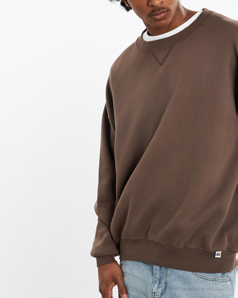 Vintage, 90s, Russell, Athletic, Sweatshirt, The Real Deal, size large, colour Brown, newtown, sydney, australia, thrift store, opshop, preloved, secondhand, sustainable, retro, antique, 70s, 80s, 90s, 2000s, 00s, fashion, clothing, streetwear, trendy, garment, style, boutique, store, shop, archive, sale, cheap, best, top, Sweats and hoodies