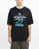 Vintage, NFL, Carolina, Panthers, Tee, The Real Deal, size extra large, colour Black, newtown, sydney, australia, thrift store, opshop, preloved, secondhand, sustainable, retro, antique, 70s, 80s, 90s, 2000s, 00s, fashion, clothing, streetwear, trendy, garment, style, boutique, store, shop, archive, sale, cheap, best, top, T-Shirts