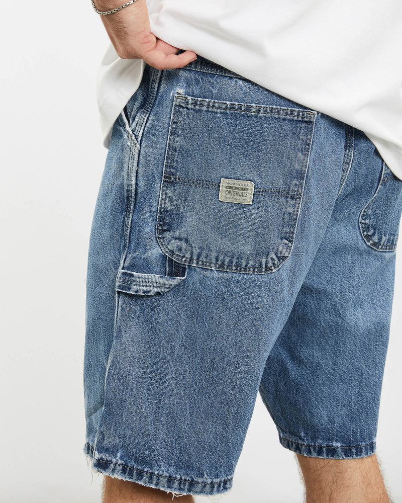 Vintage Wrangler Denim Carpenter Shorts <br>34" , The Real Deal , newtown, sydney, australia, thrift store, opshop, preloved, secondhand, sustainable, retro, antique, 70s, 80s, 90s, 2000s, 00s, fashion, clothing, streetwear, trendy, garment, style, boutique, store, shop, archive, sale, cheap, best, top