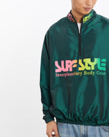 Vintage, 90s, Surf, Style, Windbreaker, Jacket, The Real Deal, size large, colour Green, newtown, sydney, australia, thrift store, opshop, preloved, secondhand, sustainable, retro, antique, 70s, 80s, 90s, 2000s, 00s, fashion, clothing, streetwear, trendy, garment, style, boutique, store, shop, archive, sale, cheap, best, top, Jackets