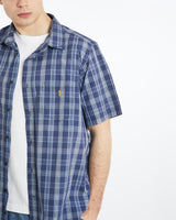 Vintage, 90s, Polo, Ralph, Lauren, Short, Sleeve, Button, Up, Shirt, The Real Deal, size extra large, colour Blue, newtown, sydney, australia, thrift store, opshop, preloved, secondhand, sustainable, retro, antique, 70s, 80s, 90s, 2000s, 00s, fashion, clothing, streetwear, trendy, garment, style, boutique, store, shop, archive, sale, cheap, best, top, Shirts