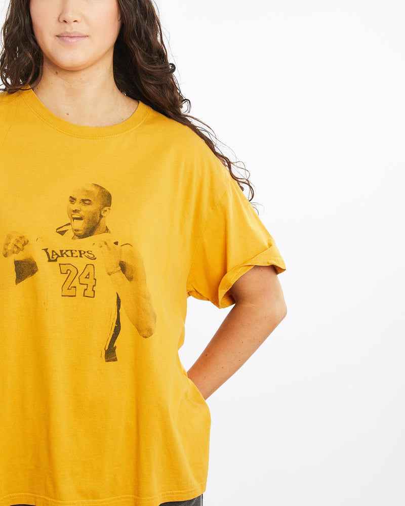 Vintage, NBA, Los, Angeles, Lakers, Kobe, Bryant, Tee, The Real Deal, size medium, colour Yellow, newtown, sydney, australia, thrift store, opshop, preloved, secondhand, sustainable, retro, antique, 70s, 80s, 90s, 2000s, 00s, fashion, clothing, streetwear, trendy, garment, style, boutique, store, shop, archive, sale, cheap, best, top, T-Shirts