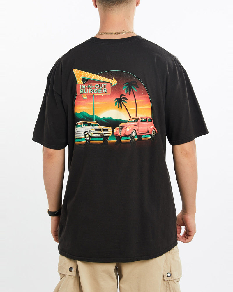 Vintage, In-N-Out, Burger, Tee, The Real Deal, size large, colour Black, newtown, sydney, australia, thrift store, opshop, preloved, secondhand, sustainable, retro, antique, 70s, 80s, 90s, 2000s, 00s, fashion, clothing, streetwear, trendy, garment, style, boutique, store, shop, archive, sale, cheap, best, top, T-Shirts
