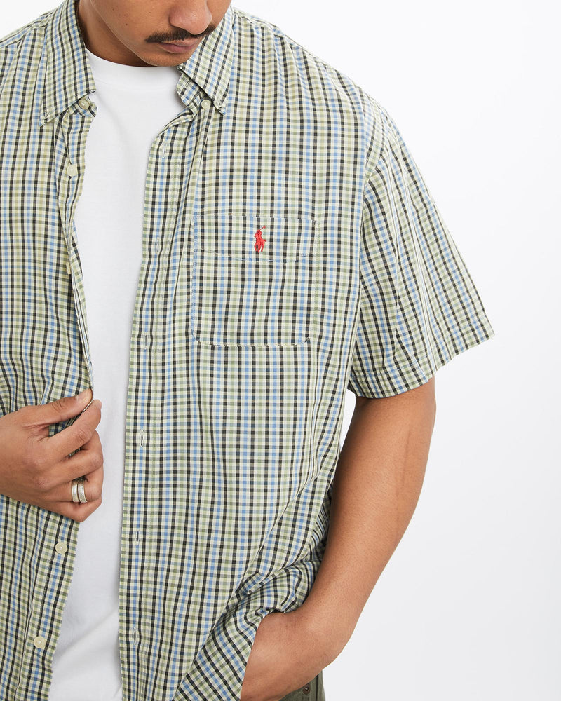Vintage, 90s, Polo, Ralph, Lauren, Short, Sleeve, Button, Up, Shirt, The Real Deal, size large, colour Multicolour, newtown, sydney, australia, thrift store, opshop, preloved, secondhand, sustainable, retro, antique, 70s, 80s, 90s, 2000s, 00s, fashion, clothing, streetwear, trendy, garment, style, boutique, store, shop, archive, sale, cheap, best, top, Shirts