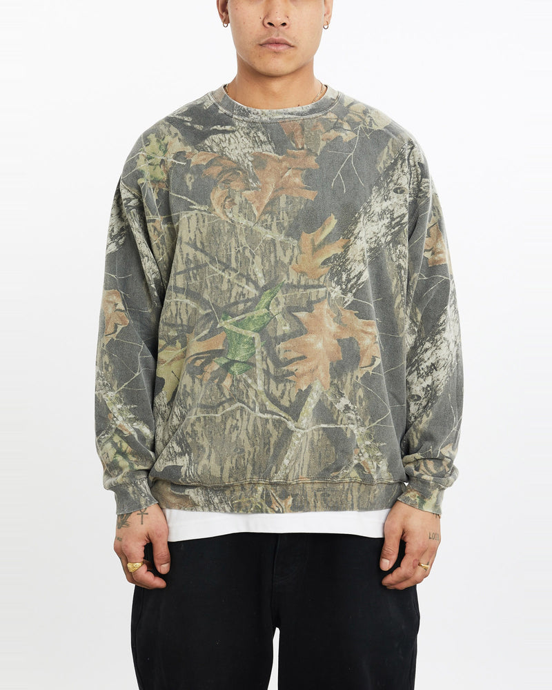 Vintage, 90s, Realtree, Camo, Sweatshirt, The Real Deal, size extra large, colour Brown, newtown, sydney, australia, thrift store, opshop, preloved, secondhand, sustainable, retro, antique, 70s, 80s, 90s, 2000s, 00s, fashion, clothing, streetwear, trendy, garment, style, boutique, store, shop, archive, sale, cheap, best, top, Sweats and hoodies