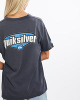 Vintage, Quiksilver, Surf, Tee, The Real Deal, size extra small, colour Navy, newtown, sydney, australia, thrift store, opshop, preloved, secondhand, sustainable, retro, antique, 70s, 80s, 90s, 2000s, 00s, fashion, clothing, streetwear, trendy, garment, style, boutique, store, shop, archive, sale, cheap, best, top, T-Shirts