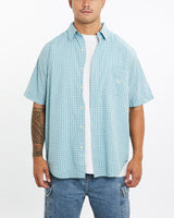 Vintage, 90s, Chaps, Ralph, Lauren, Short, Sleeve, Button, Up, Shirt, The Real Deal, size extra large, colour Blue, newtown, sydney, australia, thrift store, opshop, preloved, secondhand, sustainable, retro, antique, 70s, 80s, 90s, 2000s, 00s, fashion, clothing, streetwear, trendy, garment, style, boutique, store, shop, archive, sale, cheap, best, top, Shirts