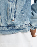 Vintage, 90s, Wrangler, Blanket, Lined, Denim, Jacket, The Real Deal, size large, colour Blue, newtown, sydney, australia, thrift store, opshop, preloved, secondhand, sustainable, retro, antique, 70s, 80s, 90s, 2000s, 00s, fashion, clothing, streetwear, trendy, garment, style, boutique, store, shop, archive, sale, cheap, best, top, Jackets