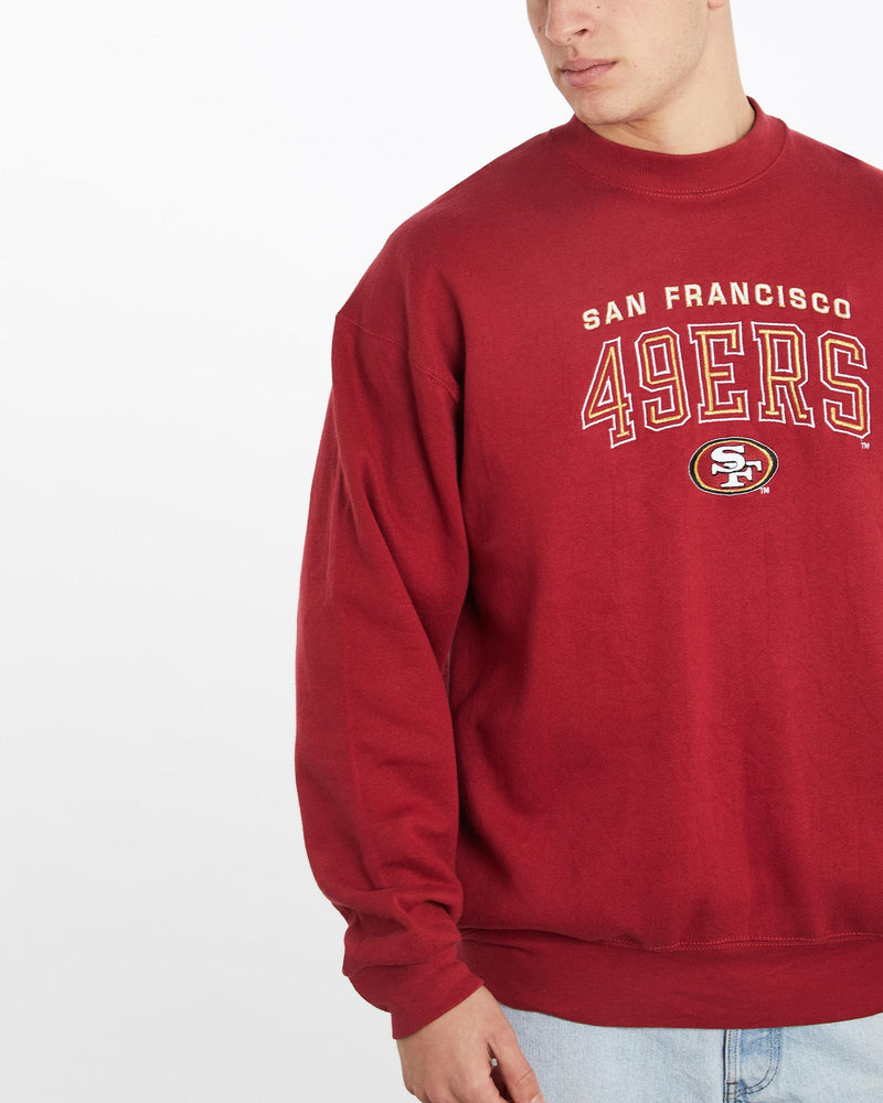 Vintage, 90s, NFL, San, Francisco, 49ers, Sweatshirt, The Real Deal, size double extra large, colour Burgundy, newtown, sydney, australia, thrift store, opshop, preloved, secondhand, sustainable, retro, antique, 70s, 80s, 90s, 2000s, 00s, fashion, clothing, streetwear, trendy, garment, style, boutique, store, shop, archive, sale, cheap, best, top, Sweats and hoodies