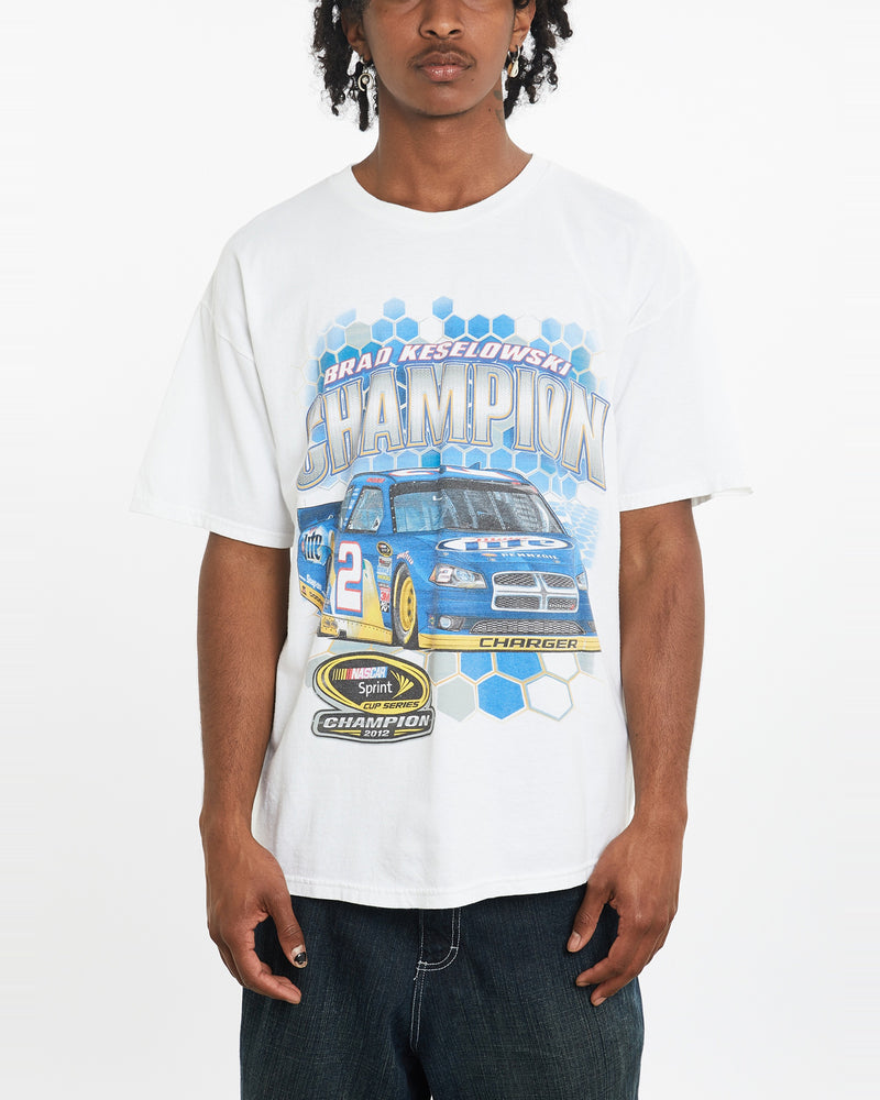 Vintage Brad Keselowski NASCAR Racing Tee <br>L , The Real Deal , newtown, sydney, australia, thrift store, opshop, preloved, secondhand, sustainable, retro, antique, 70s, 80s, 90s, 2000s, 00s, fashion, clothing, streetwear, trendy, garment, style, boutique, store, shop, archive, sale, cheap, best, top
