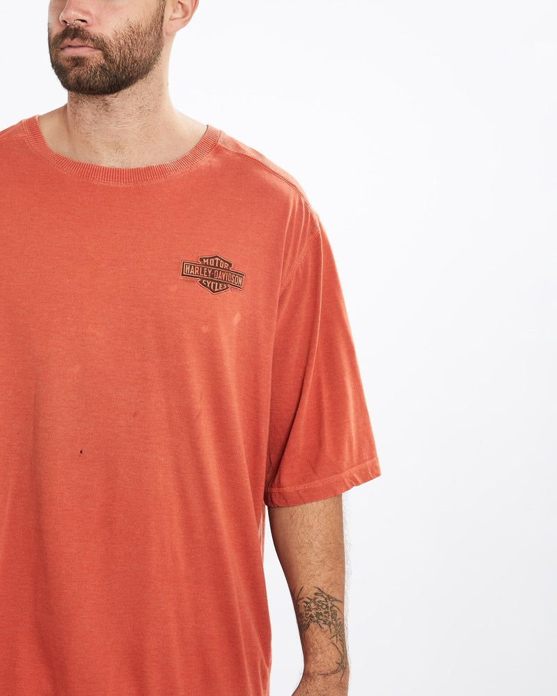 Vintage, Harley, Davidson, Tee, The Real Deal, size double extra large, colour Orange, newtown, sydney, australia, thrift store, opshop, preloved, secondhand, sustainable, retro, antique, 70s, 80s, 90s, 2000s, 00s, fashion, clothing, streetwear, trendy, garment, style, boutique, store, shop, archive, sale, cheap, best, top, T-Shirts