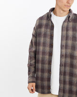 Vintage, Five, Brother, Flannelette, Button, Up, Shirt, The Real Deal, size large, colour Purple, newtown, sydney, australia, thrift store, opshop, preloved, secondhand, sustainable, retro, antique, 70s, 80s, 90s, 2000s, 00s, fashion, clothing, streetwear, trendy, garment, style, boutique, store, shop, archive, sale, cheap, best, top, Shirts