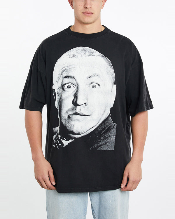 Vintage, 90s, The, Three, Stooges, Curly', Tee, The Real Deal, size double extra large, colour Black, newtown, sydney, australia, thrift store, opshop, preloved, secondhand, sustainable, retro, antique, 70s, 80s, 90s, 2000s, 00s, fashion, clothing, streetwear, trendy, garment, style, boutique, store, shop, archive, sale, cheap, best, top, T-Shirts