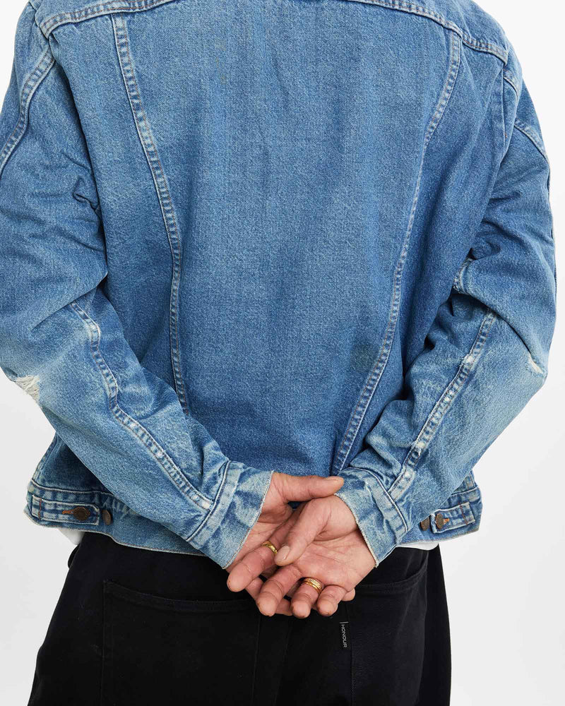 Vintage, Wrangler, Blanket, Lined, Denim, Jacket, The Real Deal, size extra large, colour Blue, newtown, sydney, australia, thrift store, opshop, preloved, secondhand, sustainable, retro, antique, 70s, 80s, 90s, 2000s, 00s, fashion, clothing, streetwear, trendy, garment, style, boutique, store, shop, archive, sale, cheap, best, top, Jackets