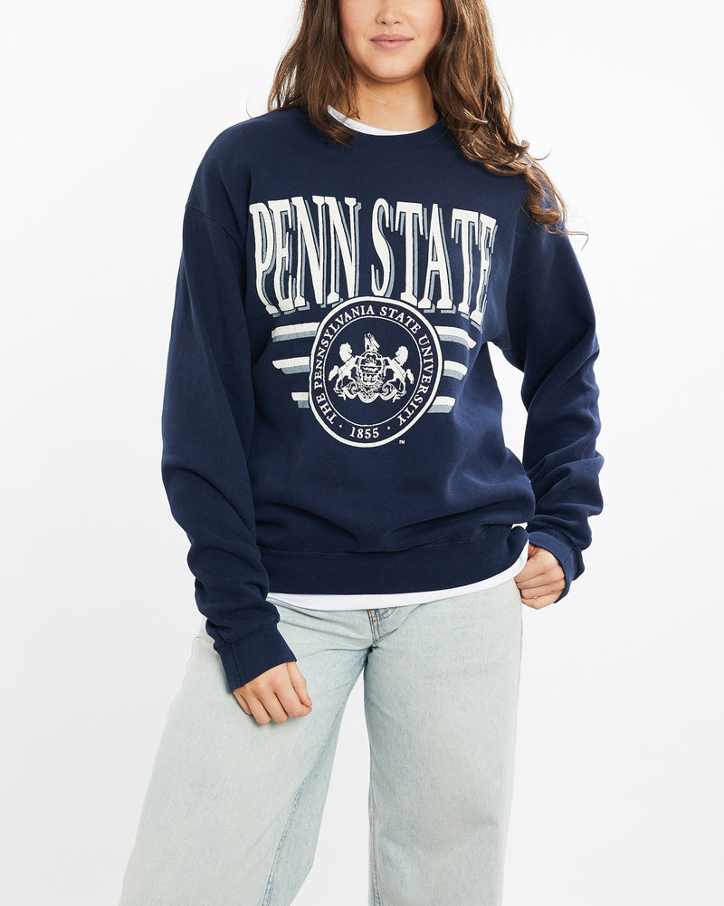 Vintage, 90s, NCAA, Penn, State, Nittany, Lions, Sweatshirt, The Real Deal, size medium, colour Blue, newtown, sydney, australia, thrift store, opshop, preloved, secondhand, sustainable, retro, antique, 70s, 80s, 90s, 2000s, 00s, fashion, clothing, streetwear, trendy, garment, style, boutique, store, shop, archive, sale, cheap, best, top, Sweats and hoodies