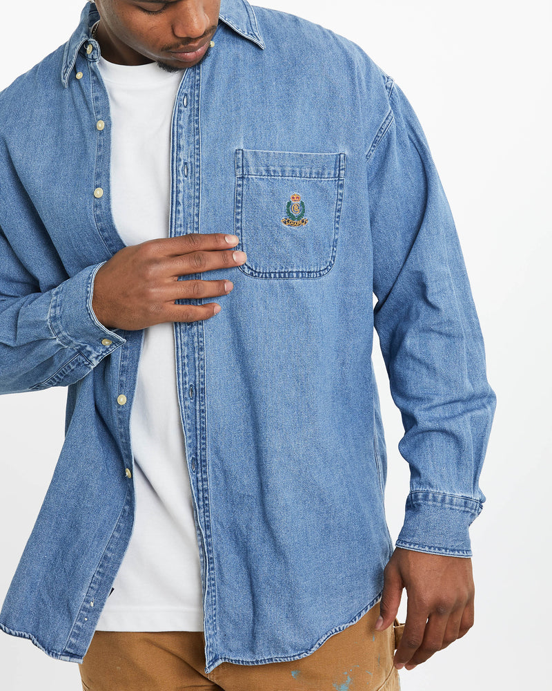 Vintage 90s Chaps Ralph Lauren Denim Button Up Shirt <br>XL , The Real Deal , newtown, sydney, australia, thrift store, opshop, preloved, secondhand, sustainable, retro, antique, 70s, 80s, 90s, 2000s, 00s, fashion, clothing, streetwear, trendy, garment, style, boutique, store, shop, archive, sale, cheap, best, top