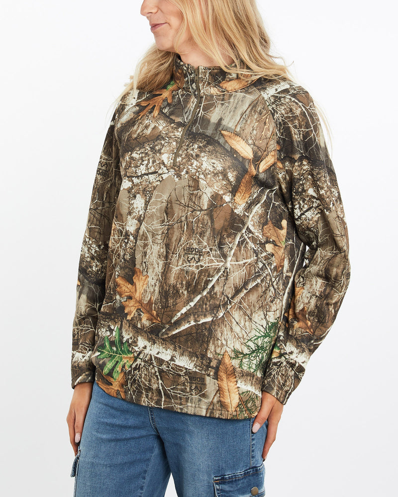 Vintage, Realtree, Camo, Quarter, Zip, Sweatshirt, The Real Deal, size medium, colour Green, newtown, sydney, australia, thrift store, opshop, preloved, secondhand, sustainable, retro, antique, 70s, 80s, 90s, 2000s, 00s, fashion, clothing, streetwear, trendy, garment, style, boutique, store, shop, archive, sale, cheap, best, top, Sweats and hoodies