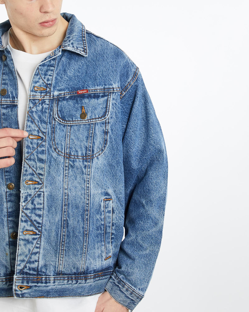 Vintage, Wrangler, Blanket, Lined, Denim, Jacket, The Real Deal, size extra large, colour Blue, newtown, sydney, australia, thrift store, opshop, preloved, secondhand, sustainable, retro, antique, 70s, 80s, 90s, 2000s, 00s, fashion, clothing, streetwear, trendy, garment, style, boutique, store, shop, archive, sale, cheap, best, top, Jackets