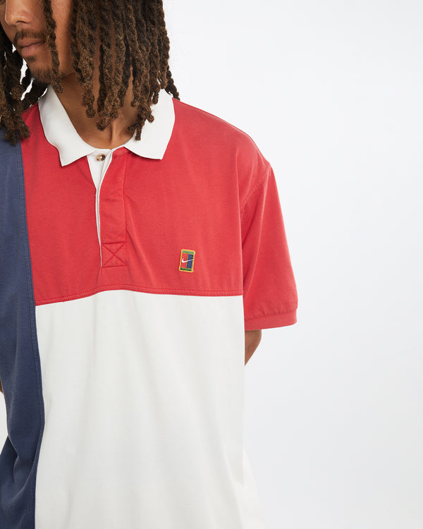 Vintage 90s Nike Challenge Court Polo Shirt <br>L , The Real Deal , newtown, sydney, australia, thrift store, opshop, preloved, secondhand, sustainable, retro, antique, 70s, 80s, 90s, 2000s, 00s, fashion, clothing, streetwear, trendy, garment, style, boutique, store, shop, archive, sale, cheap, best, top
