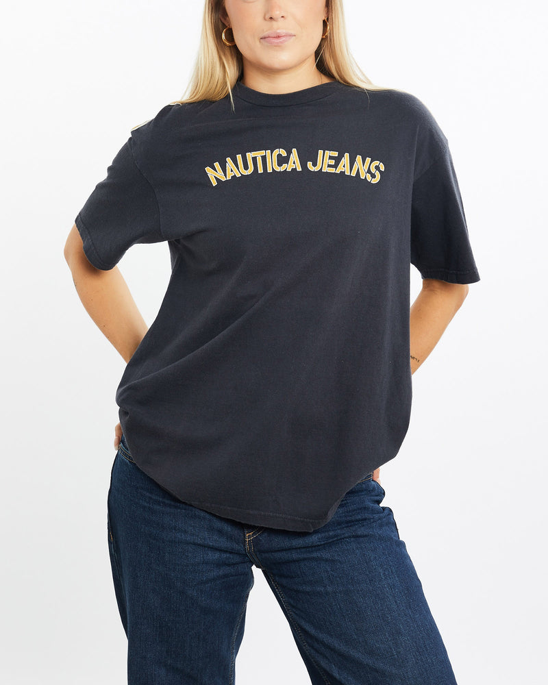 Vintage, Nautica, Jeans, Tee, The Real Deal, size medium, colour Navy, newtown, sydney, australia, thrift store, opshop, preloved, secondhand, sustainable, retro, antique, 70s, 80s, 90s, 2000s, 00s, fashion, clothing, streetwear, trendy, garment, style, boutique, store, shop, archive, sale, cheap, best, top, T-Shirts