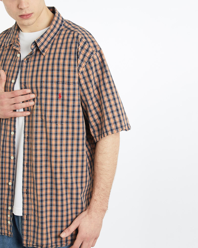 Vintage, 90s, Polo, Ralph, Lauren, Short, Sleeve, Button, Up, Shirt, The Real Deal, size extra large, colour Multicolour, newtown, sydney, australia, thrift store, opshop, preloved, secondhand, sustainable, retro, antique, 70s, 80s, 90s, 2000s, 00s, fashion, clothing, streetwear, trendy, garment, style, boutique, store, shop, archive, sale, cheap, best, top, Shirts