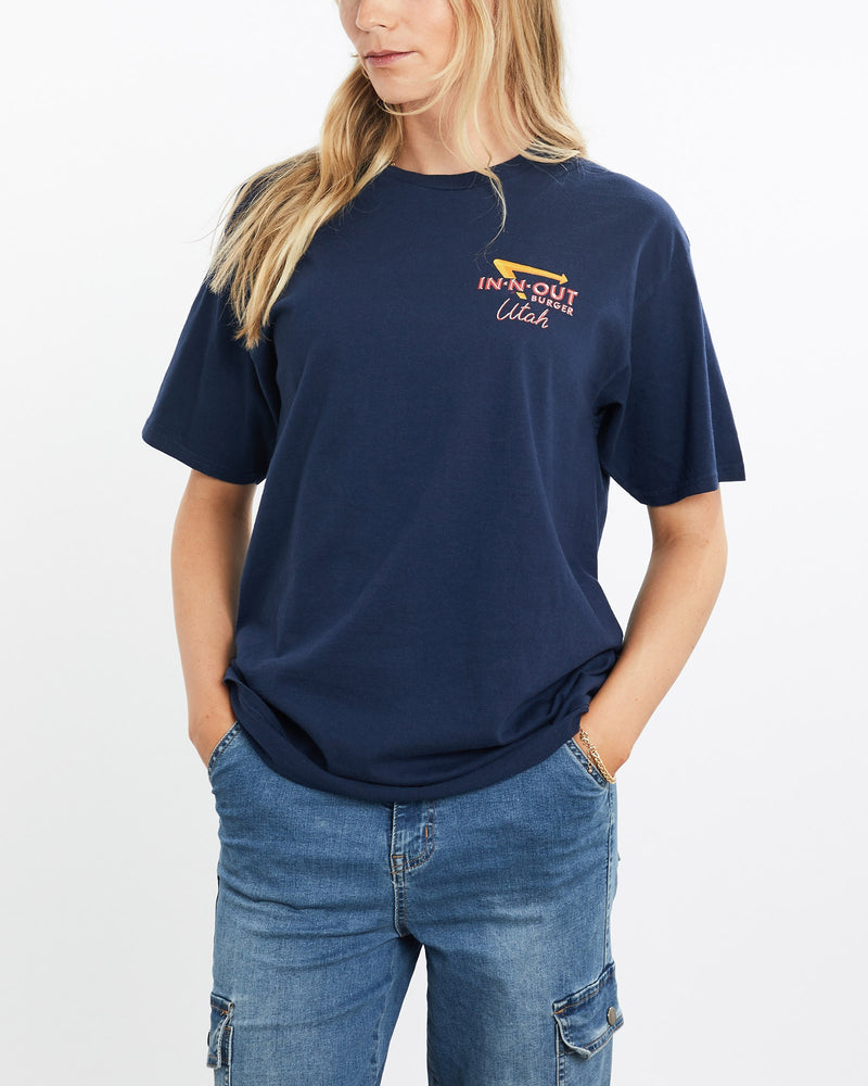 Vintage, In-N-Out, Burger, Tee, The Real Deal, size medium, colour Navy, newtown, sydney, australia, thrift store, opshop, preloved, secondhand, sustainable, retro, antique, 70s, 80s, 90s, 2000s, 00s, fashion, clothing, streetwear, trendy, garment, style, boutique, store, shop, archive, sale, cheap, best, top, T-Shirts