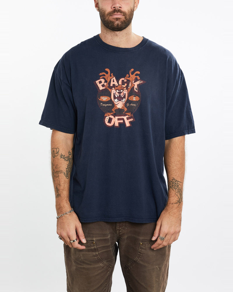 Vintage, Taz, Devil, Looney, Tunes, Tee, The Real Deal, size extra large, colour Navy, newtown, sydney, australia, thrift store, opshop, preloved, secondhand, sustainable, retro, antique, 70s, 80s, 90s, 2000s, 00s, fashion, clothing, streetwear, trendy, garment, style, boutique, store, shop, archive, sale, cheap, best, top, T-Shirts