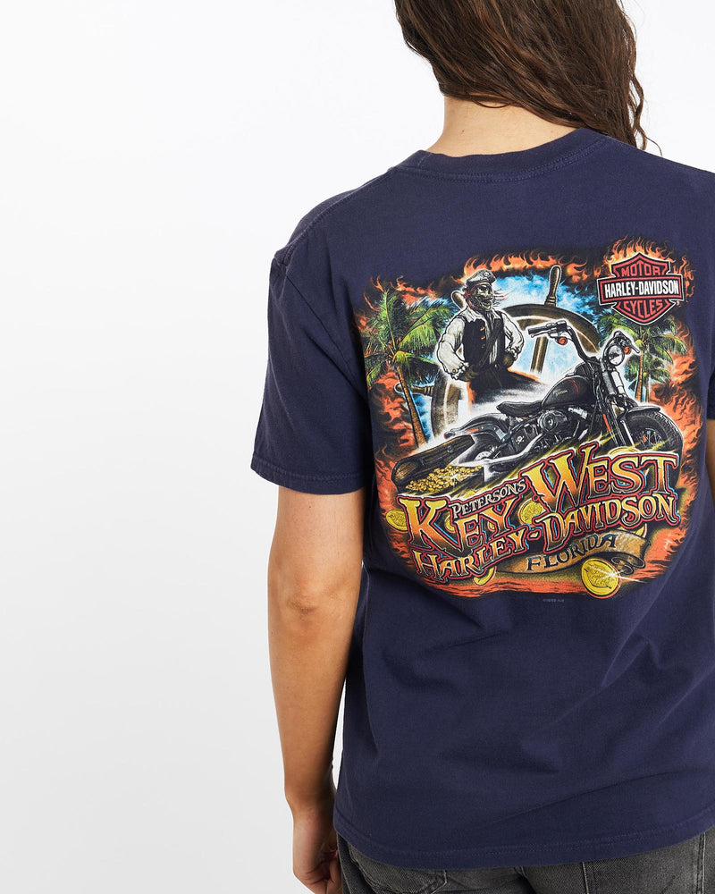 Vintage, Harley, Davidson, Tee, The Real Deal, size small, colour Navy, newtown, sydney, australia, thrift store, opshop, preloved, secondhand, sustainable, retro, antique, 70s, 80s, 90s, 2000s, 00s, fashion, clothing, streetwear, trendy, garment, style, boutique, store, shop, archive, sale, cheap, best, top, T-Shirts