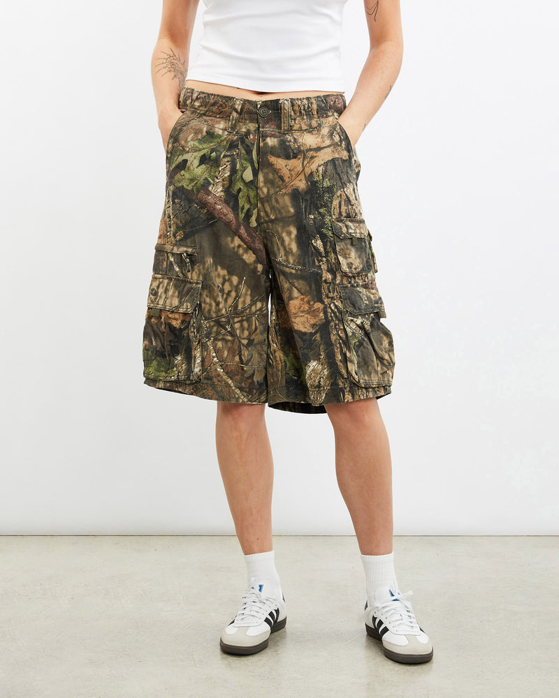 Vintage, Realtree, Camo, Cargo, Shorts, The Real Deal, size 31", colour Green, newtown, sydney, australia, thrift store, opshop, preloved, secondhand, sustainable, retro, antique, 70s, 80s, 90s, 2000s, 00s, fashion, clothing, streetwear, trendy, garment, style, boutique, store, shop, archive, sale, cheap, best, top, Shorts
