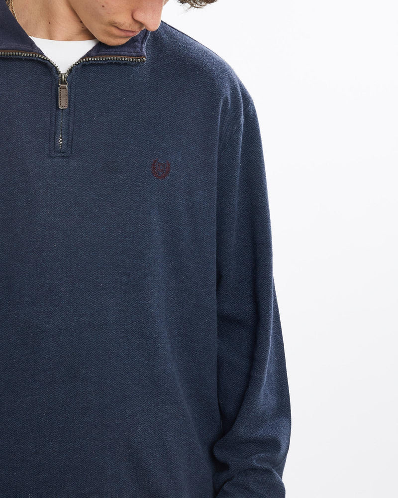 Vintage, Chaps, Ralph, Lauren, Quarter, Zip, Sweatshirt, The Real Deal, size large, colour Navy, newtown, sydney, australia, thrift store, opshop, preloved, secondhand, sustainable, retro, antique, 70s, 80s, 90s, 2000s, 00s, fashion, clothing, streetwear, trendy, garment, style, boutique, store, shop, archive, sale, cheap, best, top, Sweats and hoodies