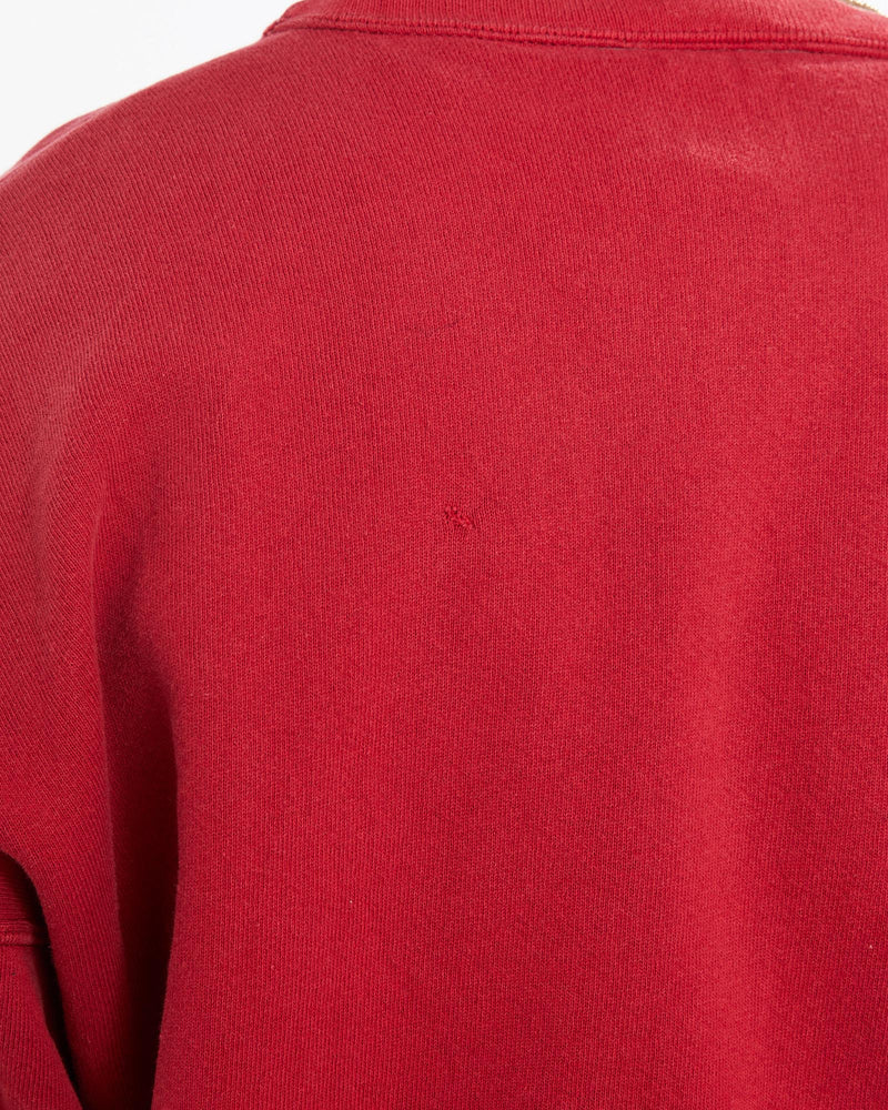 Vintage, 90s, Adidas, Sweatshirt, The Real Deal, size large, colour Burgundy, newtown, sydney, australia, thrift store, opshop, preloved, secondhand, sustainable, retro, antique, 70s, 80s, 90s, 2000s, 00s, fashion, clothing, streetwear, trendy, garment, style, boutique, store, shop, archive, sale, cheap, best, top, Sweats and hoodies