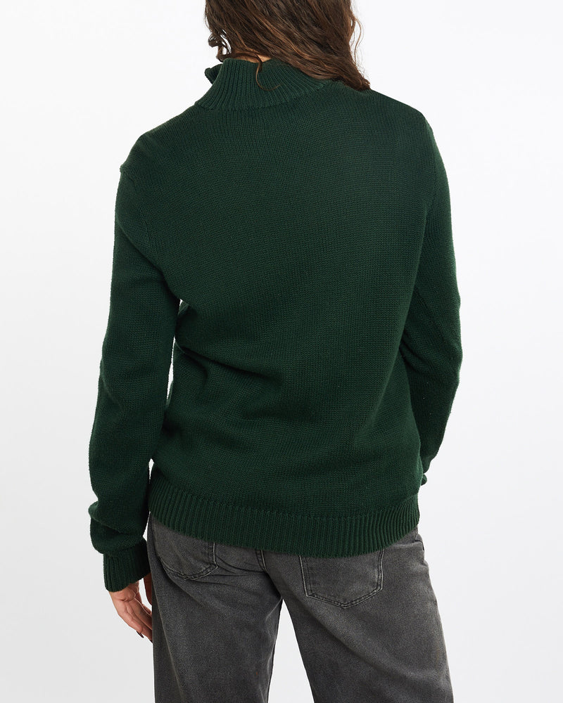 Vintage, 90s, Polo, Ralph, Lauren, Quarter, Zip, Knitted, Sweater, The Real Deal, size medium, colour Green, newtown, sydney, australia, thrift store, opshop, preloved, secondhand, sustainable, retro, antique, 70s, 80s, 90s, 2000s, 00s, fashion, clothing, streetwear, trendy, garment, style, boutique, store, shop, archive, sale, cheap, best, top, Sweats and hoodies